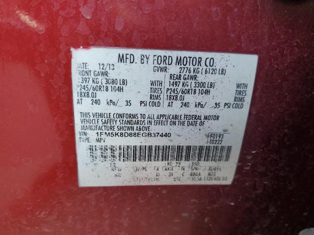 Photo 14 from auction – 2014 FORD EXPLORER X with VIN 1FM5K8D88EGB37440