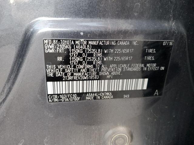Photo 14 from auction – 2016 TOYOTA RAV4 XLE with VIN 2T3RFREV2GW518583