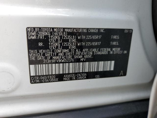 Photo 14 from auction – 2019 TOYOTA RAV4 LE with VIN 2T3H1RFV9KW052376
