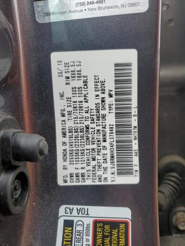 Photo 14 from auction – 2015 HONDA CR-V LX with VIN 5J6RM4H34FL079482