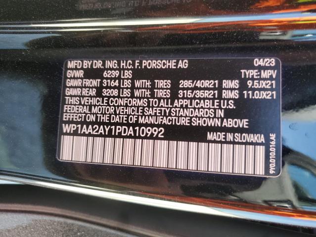 Photo 14 from auction – 2023 PORSCHE CAYENNE BA with VIN WP1AA2AY1PDA10992