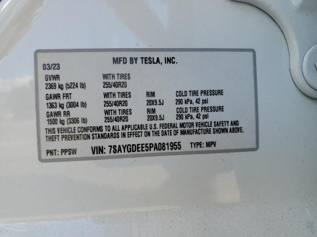 Photo 14 from auction – 2023 TESLA MODEL Y with VIN 7SAYGDEE5PA081955