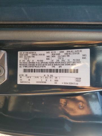 Photo 14 from auction – 2019 FORD ESCAPE SEL with VIN 1FMCU0HD7KUC31574
