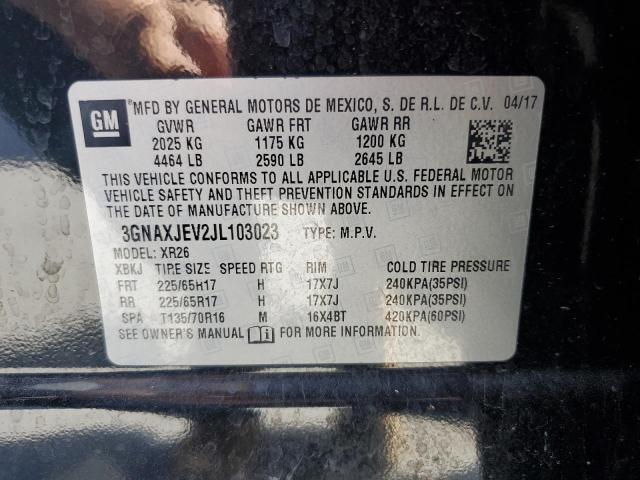 Photo 14 from auction – 2018 CHEVROLET EQUINOX LT with VIN 3GNAXJEV2JL103023