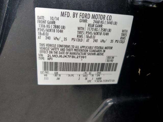Foto 14 de la subasta – 2015 LINCOLN MKX con VIN 2LMDJ6JK7FBL27391