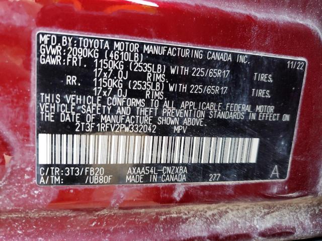 Photo 14 from auction – 2023 TOYOTA RAV4 LE with VIN 2T3F1RFV2PW332042