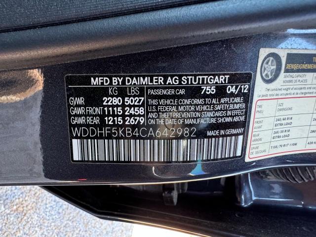 Photo 10 from auction – 2012 MERCEDES-BENZ E 350 with VIN WDDHF5KB4CA642982
