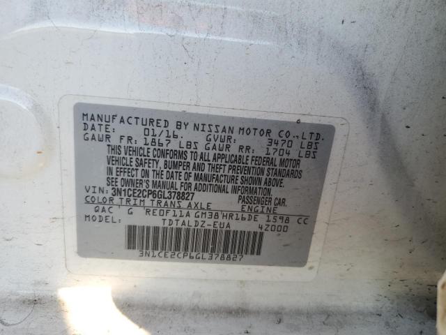 Photo 14 from auction – 2016 NISSAN VERSA NOTE with VIN 3N1CE2CP6GL378827