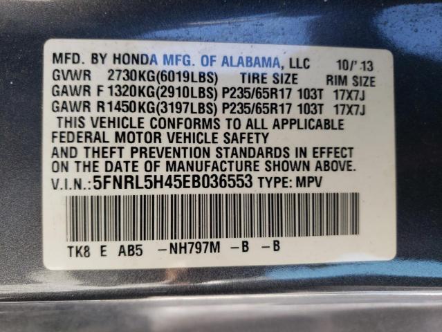 Photo 14 from auction – 2014 HONDA ODYSSEY EX with VIN 5FNRL5H45EB036553