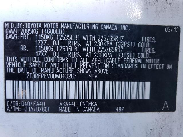 Photo 14 from auction – 2013 TOYOTA RAV4 XLE with VIN 2T3RFREV0DW043267