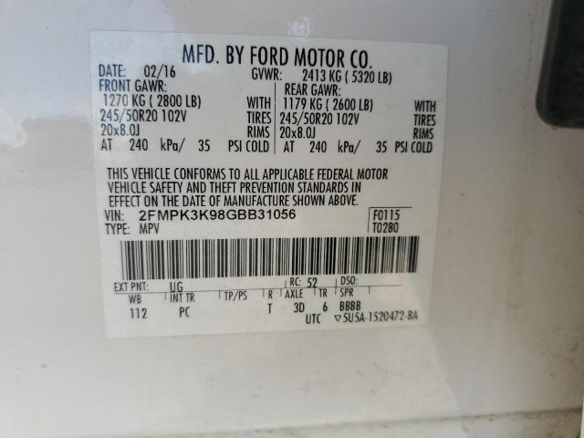 Photo 14 from auction – 2016 FORD EDGE TITAN with VIN 2FMPK3K98GBB31056