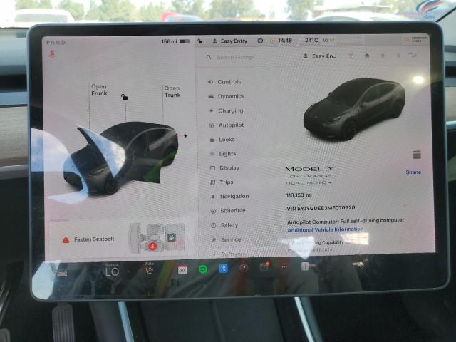 Снимка 9 от търг – 2021 TESLA MODEL Y с VIN 5YJYGDEE3MF070920