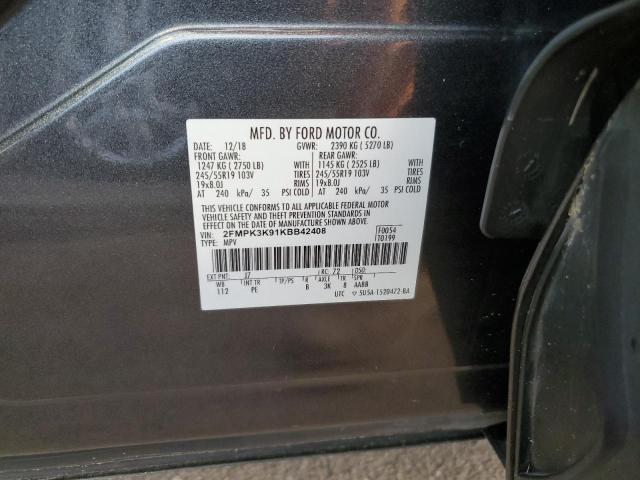 Photo 14 from auction – 2019 FORD EDGE TITAN with VIN 2FMPK3K91KBB42408