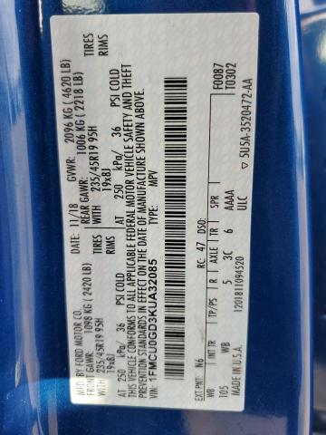 Photo 14 from auction – 2019 FORD ESCAPE SE with VIN 1FMCU0GD3KUA32085