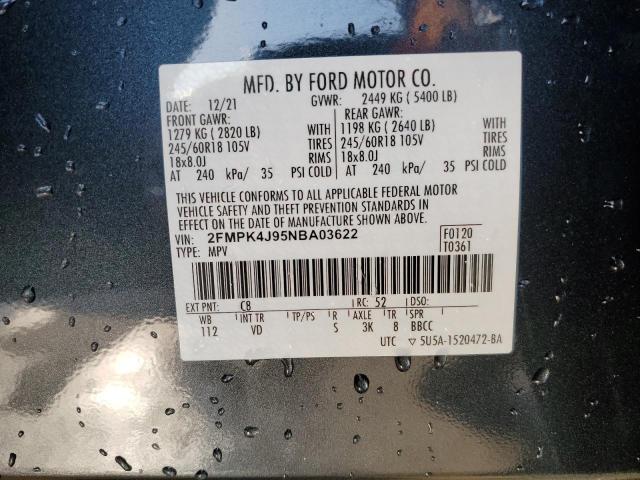 Photo 14 from auction – 2022 FORD EDGE SEL with VIN 2FMPK4J95NBA03622