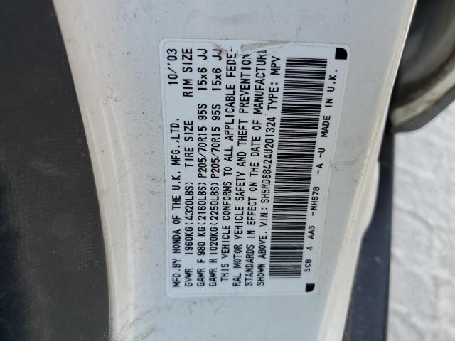 Photo 14 from auction – 2004 HONDA CR-V LX with VIN SHSRD68424U201324