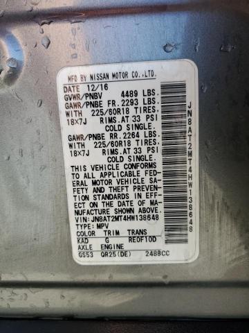 Photo 14 from auction – 2017 NISSAN ROGUE S with VIN JN8AT2MT4HW138648