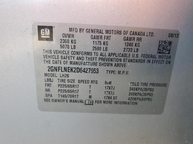 Photo 14 from auction – 2013 CHEVROLET EQUINOX LT with VIN 2GNFLNEK2D6427953