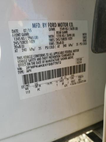 Photo 14 from auction – 2015 FORD EDGE TITAN with VIN 2FMPK4K8XFBB77872