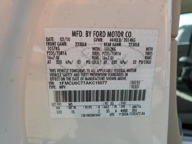 Photo 14 from auction – 2010 FORD ESCAPE XLS with VIN 1FMCU0C77AKC15077