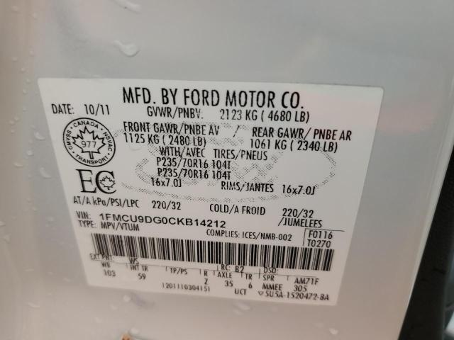 Photo 14 from auction – 2012 FORD ESCAPE XLT with VIN 1FMCU9DG0CKB14212