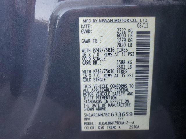 Photo 14 from auction – 2011 NISSAN PATHFINDER with VIN 5N1AR1NN7BC633659