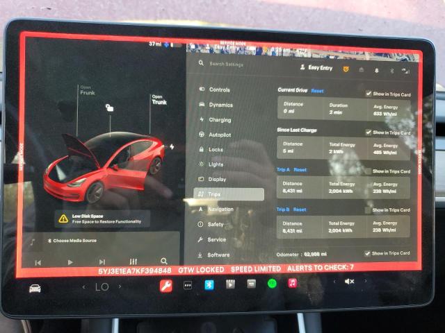 Photo 9 from auction – 2019 TESLA MODEL 3 with VIN 5YJ3E1EA7KF394848