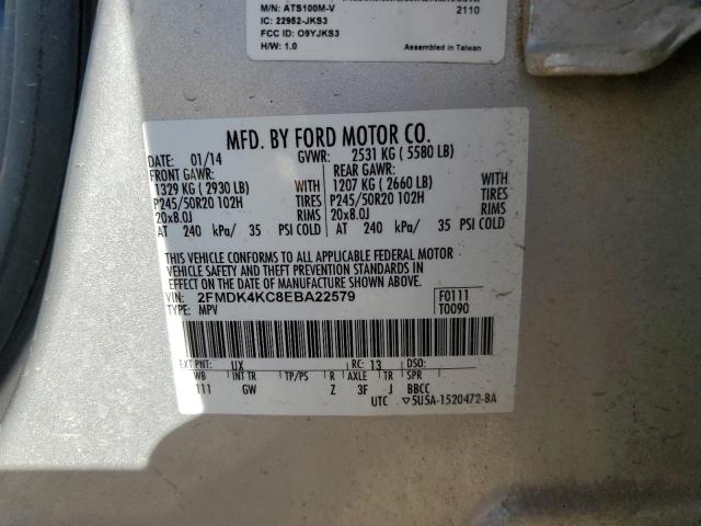 Photo 14 from auction – 2014 FORD EDGE LIMIT with VIN 2FMDK4KC8EBA22579