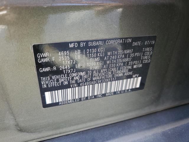 Photo 14 from auction – 2019 SUBARU OUTBACK 2. with VIN 4S4BSABC9K3392117