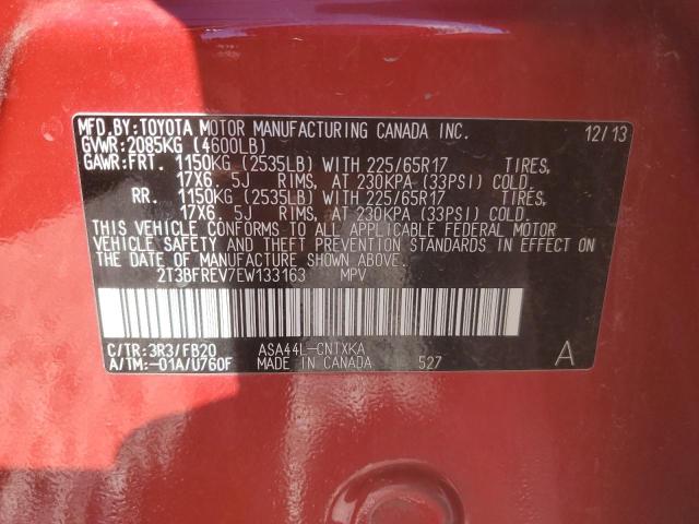 Photo 14 from auction – 2014 TOYOTA RAV4 LE with VIN 2T3BFREV7EW133163