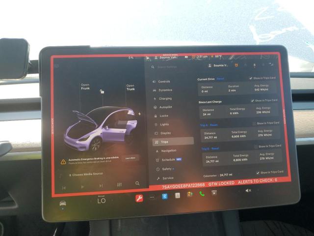 Photo 9 from auction – 2023 TESLA MODEL Y with VIN 7SAYGDEE8PA122868