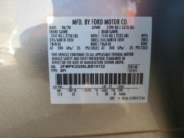 Photo 14 from auction – 2020 FORD EDGE SE with VIN 2FMPK3G98LBB14132
