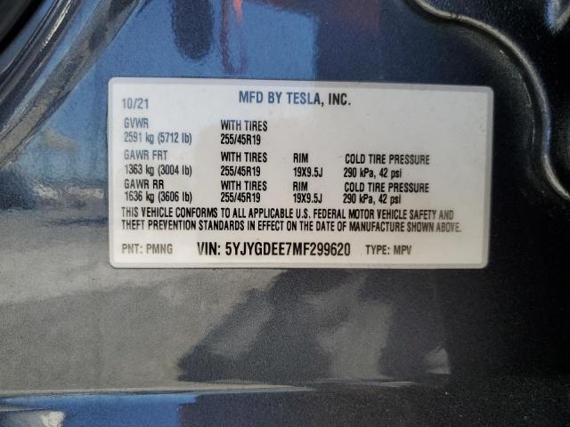 Photo 14 from auction – 2021 TESLA MODEL Y with VIN 5YJYGDEE7MF299620
