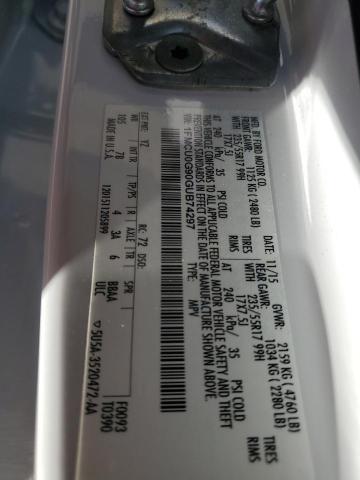 Photo 14 from auction – 2016 FORD ESCAPE SE with VIN 1FMCU0G90GUB74297