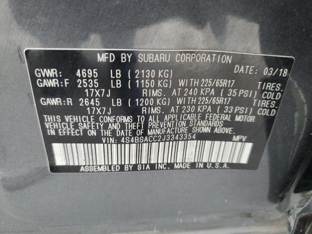 Photo 14 from auction – 2018 SUBARU OUTBACK 2. with VIN 4S4BSACC2J3343354