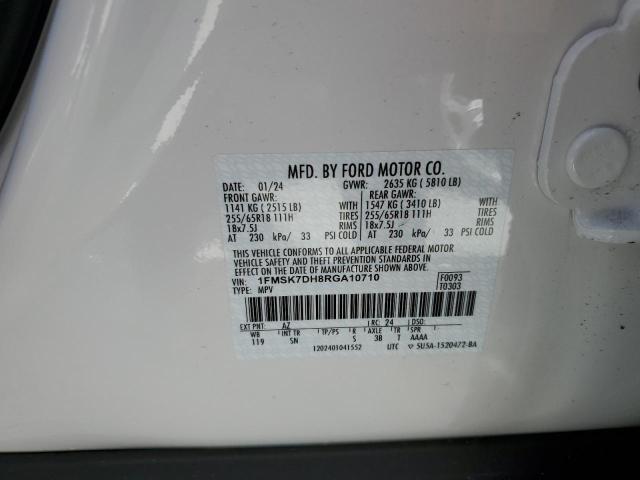 Photo 14 from auction – 2024 FORD EXPLORER X with VIN 1FMSK7DH8RGA10710