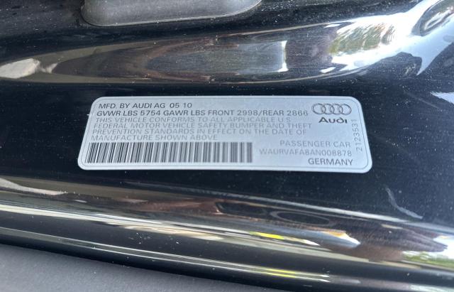 Photo 10 from auction – 2010 AUDI A8 QUATTRO with VIN WAURVAFA8AN008878