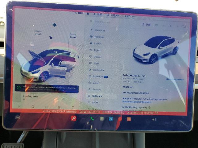 Photo 9 from auction – 2022 TESLA MODEL Y with VIN 7SAYGDEEXNF366683
