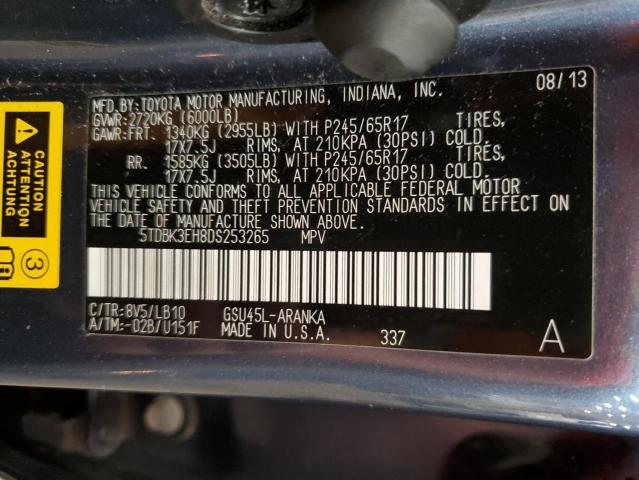 Photo 14 from auction – 2013 TOYOTA HIGHLANDER with VIN 5TDBK3EH8DS253265