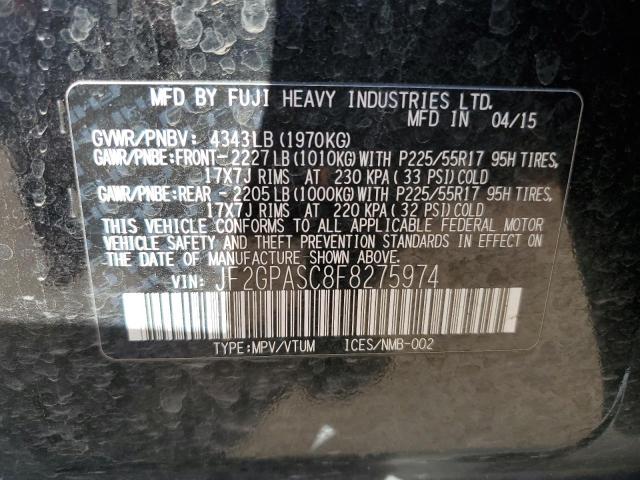 Снимка 14 от търг – 2015 SUBARU XV CROSSTR с VIN JF2GPASC8F8275974