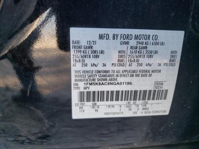 Photo 14 from auction – 2022 FORD EXPLORER with VIN 1FM5K8AC8NGA01186
