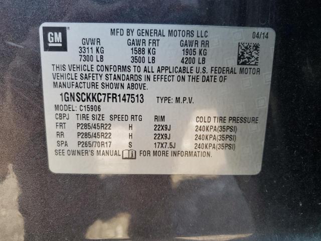 Photo 14 from auction – 2015 CHEVROLET SUBURBAN C with VIN 1GNSCKKC7FR147513