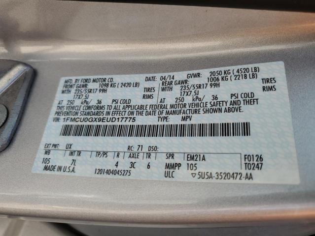 Photo 14 from auction – 2014 FORD ESCAPE SE with VIN 1FMCU0GX9EUD17775