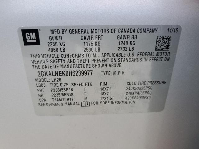 Photo 14 from auction – 2017 GMC TERRAIN SL with VIN 2GKALNEK0H6239977