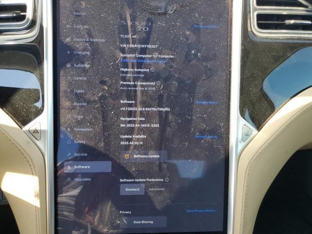Photo 9 from auction – 2015 TESLA MODEL S with VIN 5YJSA1E11FF118307