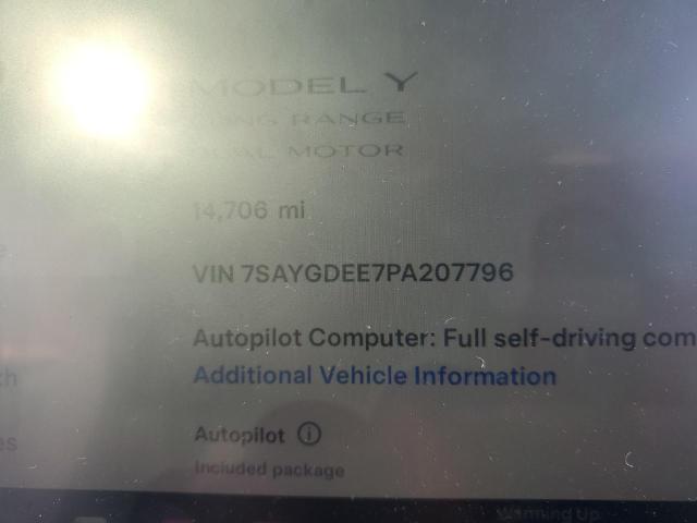 Photo 9 from auction – 2023 TESLA MODEL Y with VIN 7SAYGDEE7PA207796