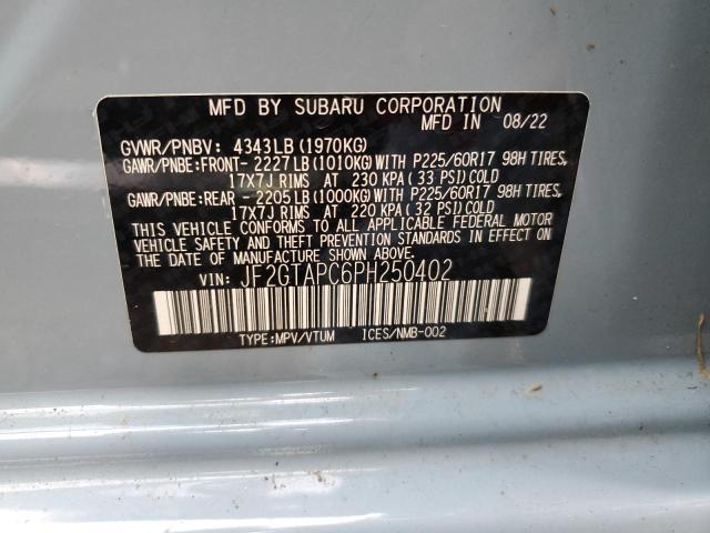 Photo 14 from auction – 2023 SUBARU CROSSTREK with VIN JF2GTAPC6PH250402