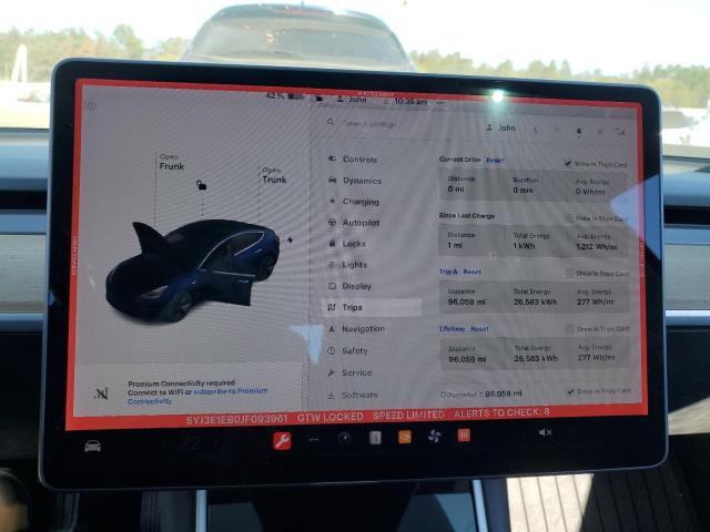 Photo 9 from auction – 2018 TESLA MODEL 3 with VIN 5YJ3E1EB0JF093961