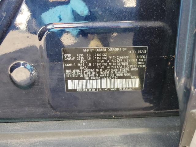 Photo 14 from auction – 2018 SUBARU OUTBACK TO with VIN 4S4BSATCXJ3337754
