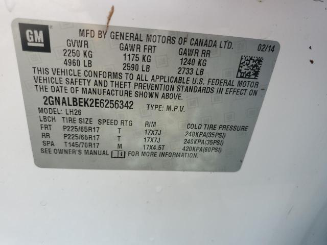 Photo 14 from auction – 2014 CHEVROLET EQUINOX LT with VIN 2GNALBEK2E6256342